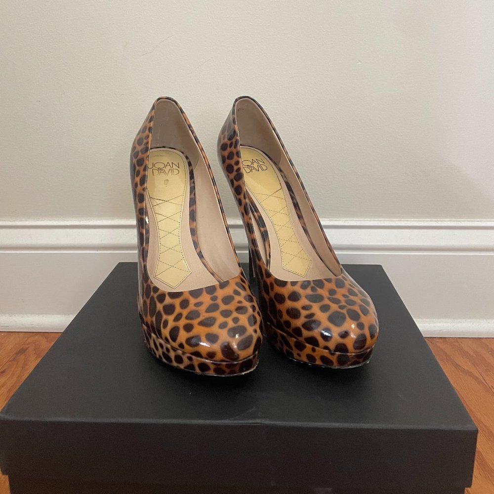 Joan & David Leapard pump heels